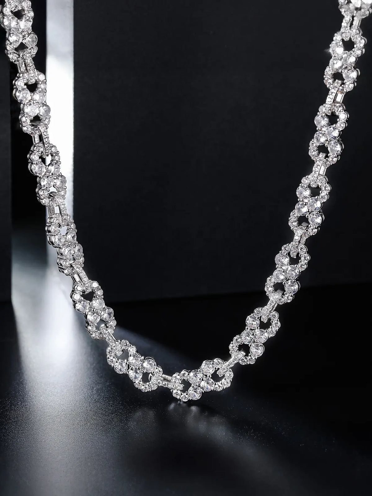 ICED CHICS Unisex Infinity 8 Symbol Fashion Necklace, Hip Hop Style, Street Style Statement Jewelry, Perfect Birthday & Festival Gift, Full Zirconia Chain, Modern Versatile Accessories, Trendy Jewelry