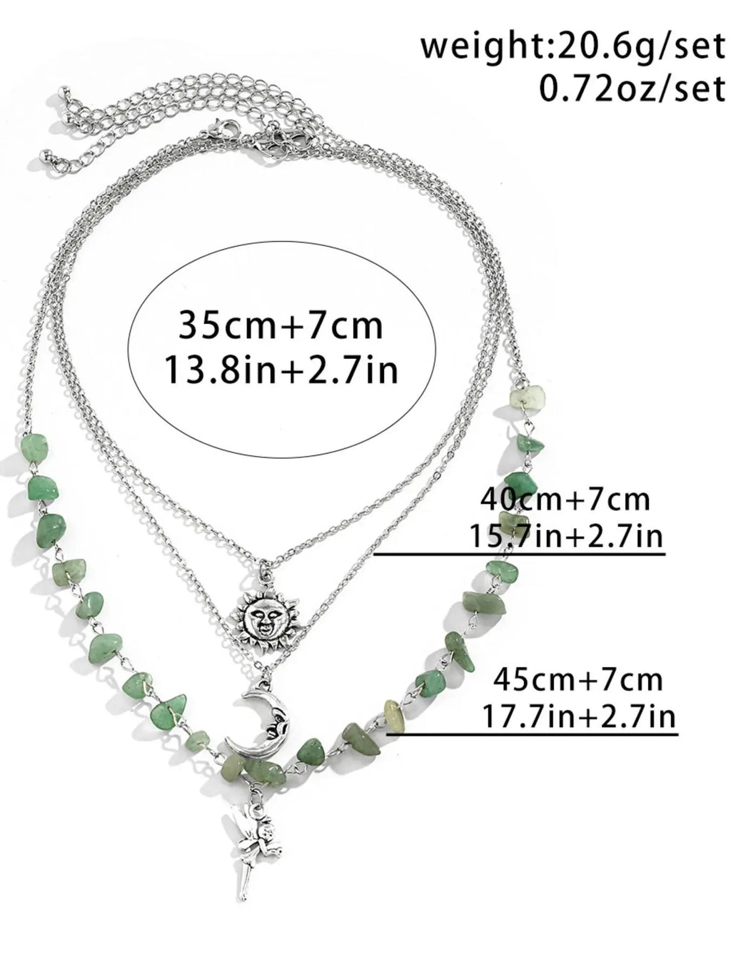 Women's Boho Style Beaded & Pendant Necklace, Vintage Trendy Beaded & Pendant Necklace, Fashionable Jewelry for Women As Gift without Box, Celestial Necklace, Beaded Chains, Casual Style Necklaces, Beach Boho Necklace