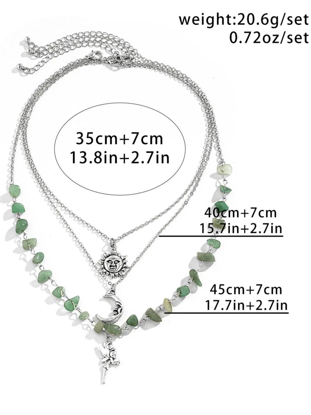 Women's Boho Style Beaded & Pendant Necklace, Vintage Trendy Beaded & Pendant Necklace, Fashionable Jewelry for Women As Gift without Box, Celestial Necklace, Beaded Chains, Casual Style Necklaces, Beach Boho Necklace